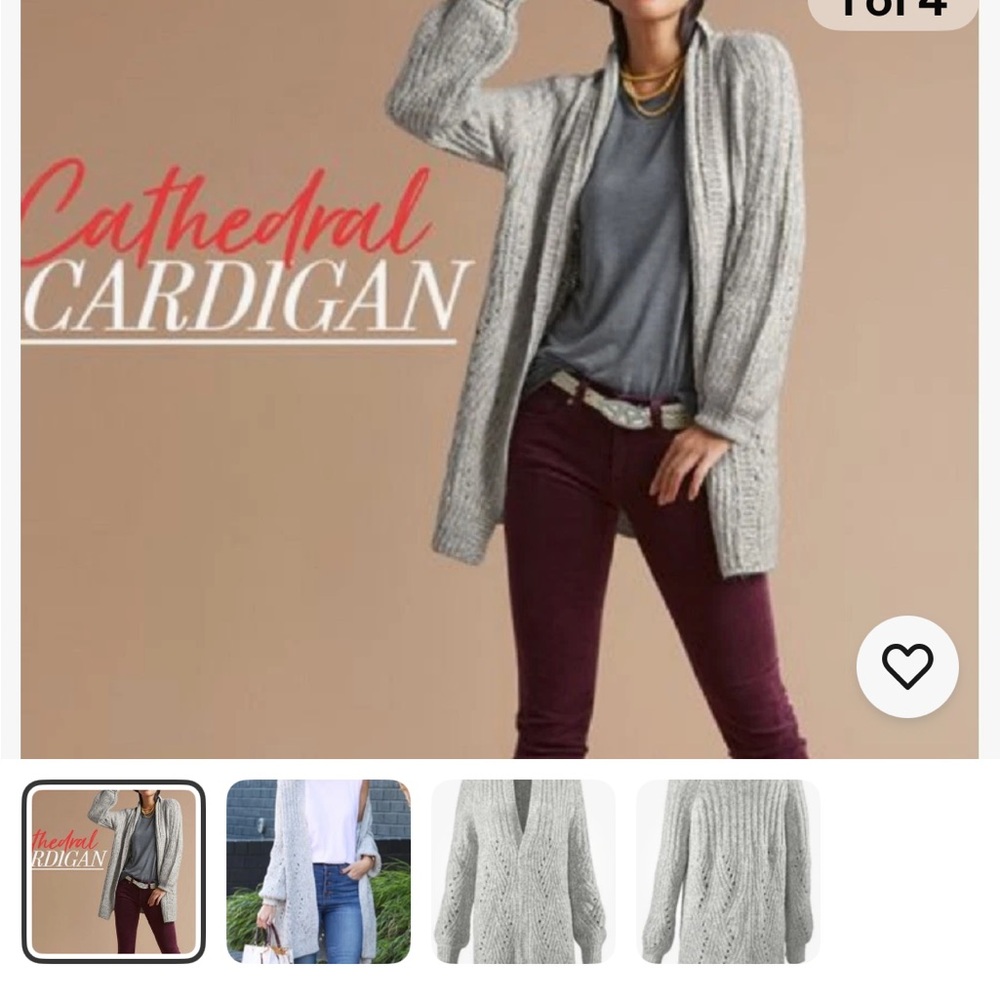 CAbi Cathedral Cardigan, Style No. 3472, Long Gray Sweather
